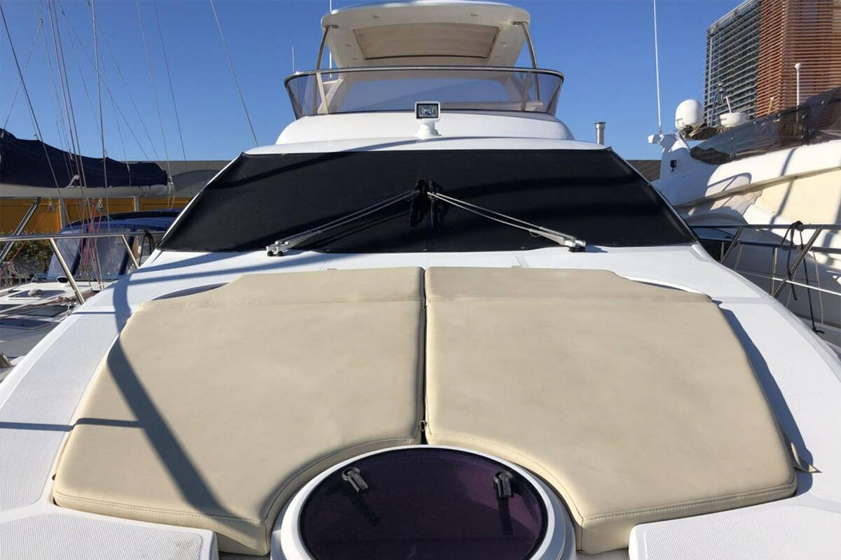 Sunbathing cushions on bow