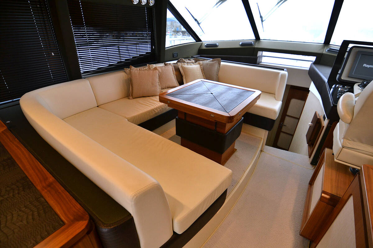 The sofa in the lounge with folding table