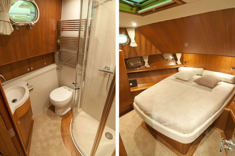 VIP cabin and bathroom.
