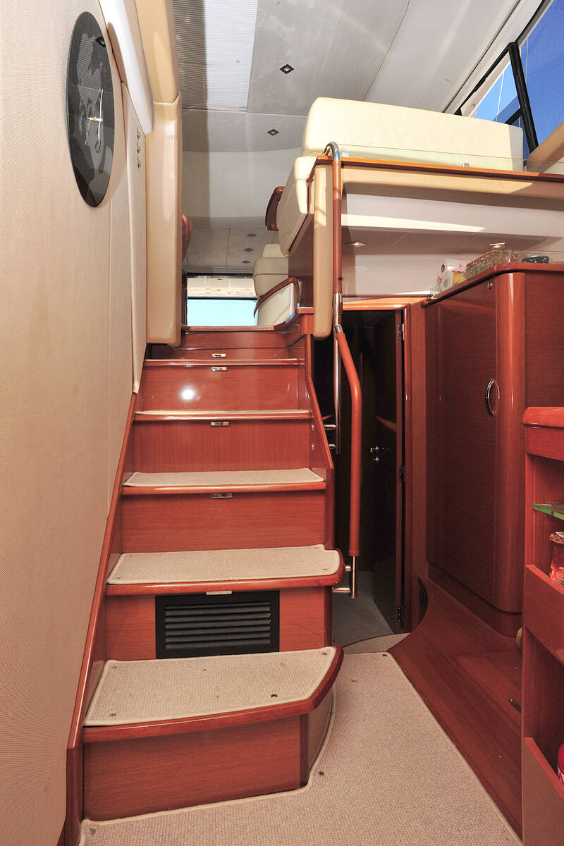 The stairs to the lower deck