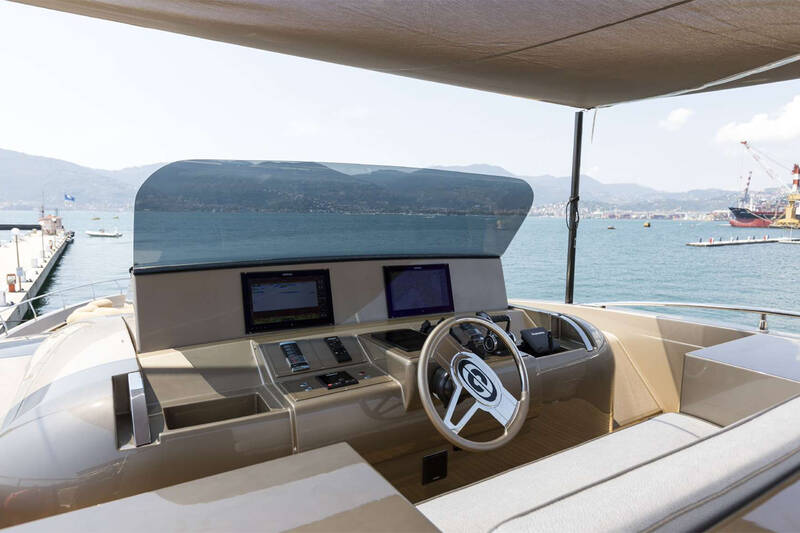 Helm station on flybridge