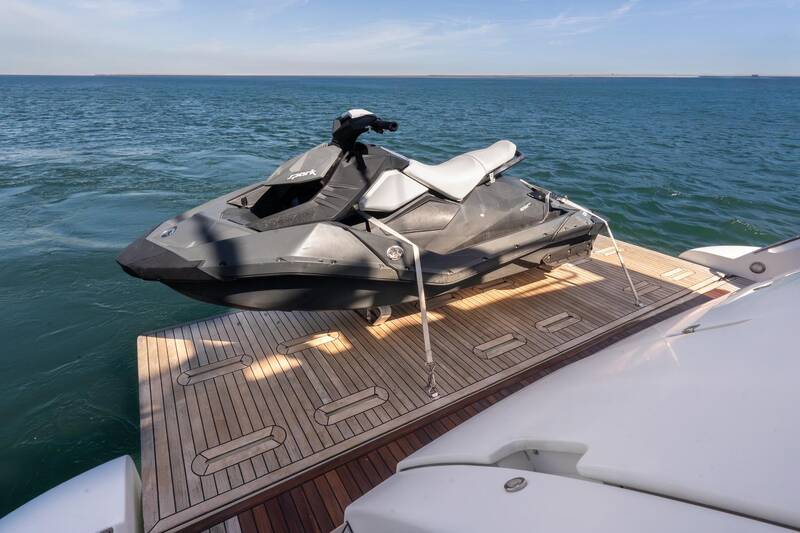 Tender on swimming platform