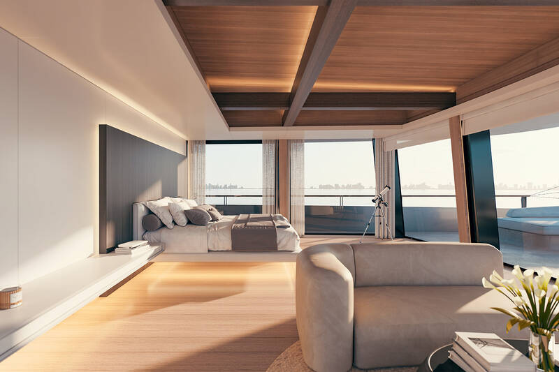 Owner's apartment on bow upper deck