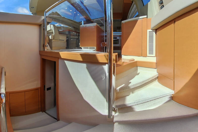 Steps to lower deck
