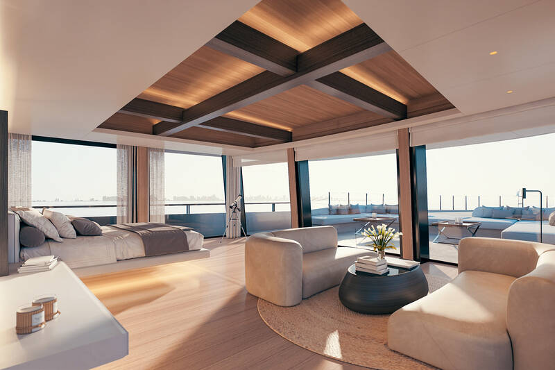 Owner's apartment on bow upper deck