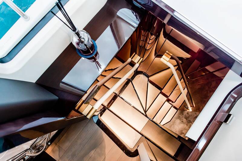 Staircase to lower deck