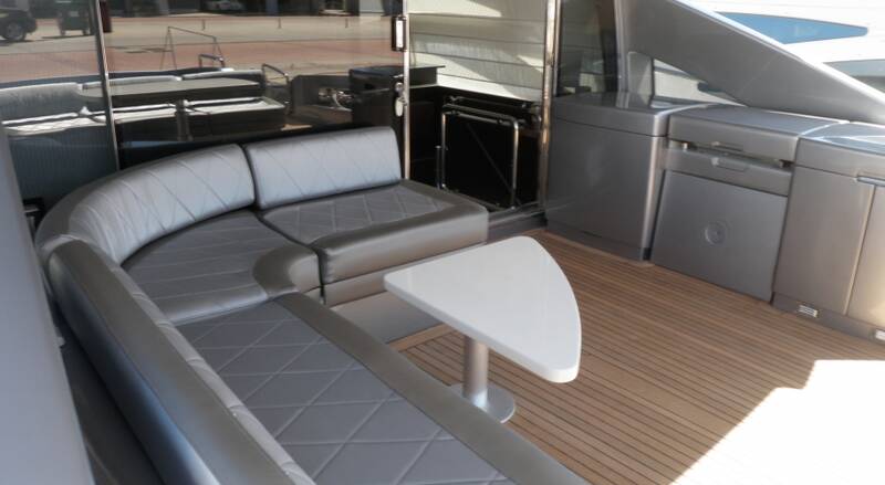 L-shaped sofa on cockpit