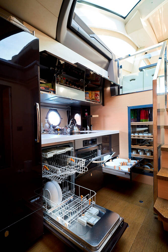 Galley on the lower deck