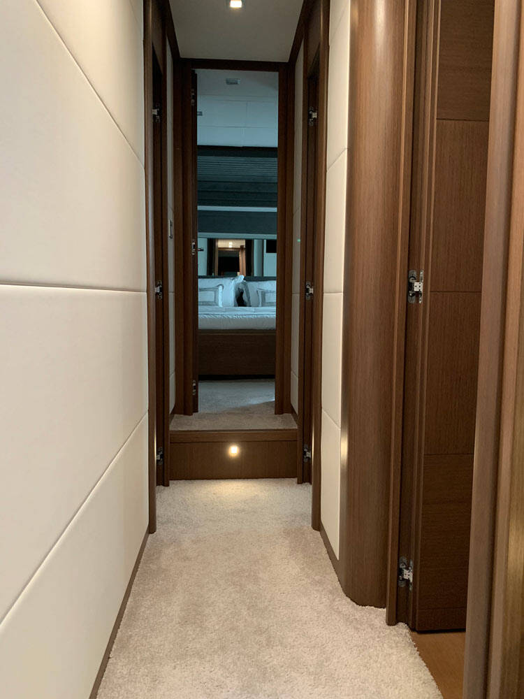 The corridor on the lower deck