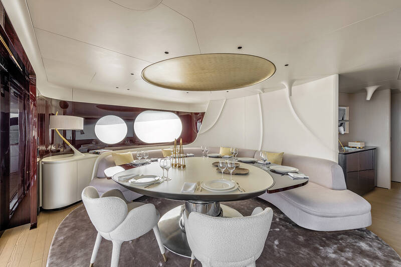 Dinette in upper deck salon