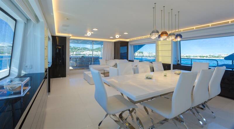 Salon and kitchen