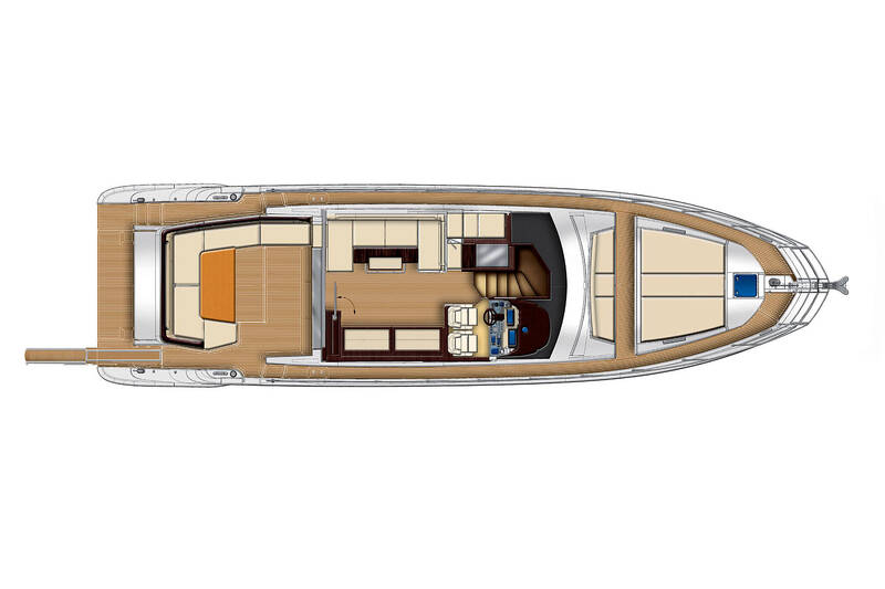 Головна палуба (2 крісла і диван по лівому борту) Azimut 55S